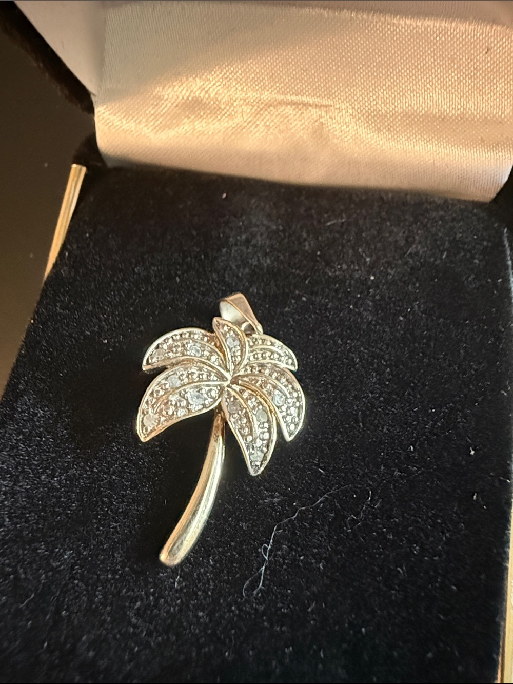 Solid 925 Silver palm tree  charm pendant